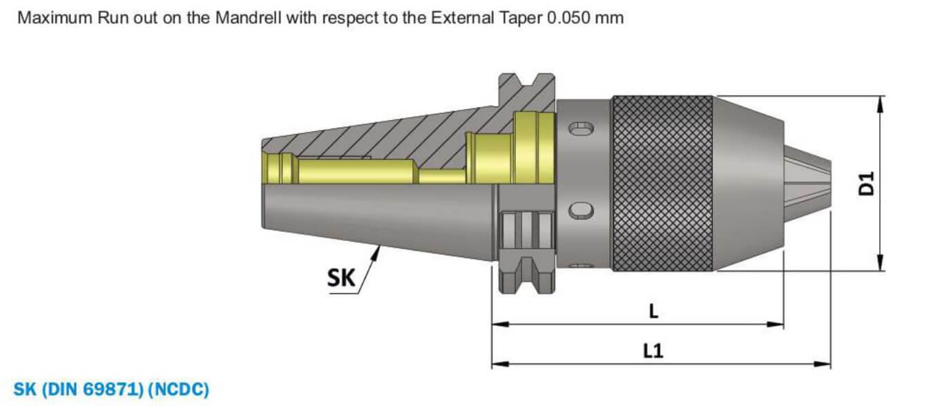 SK40 NCDC113 112 Integral Drill Chuck